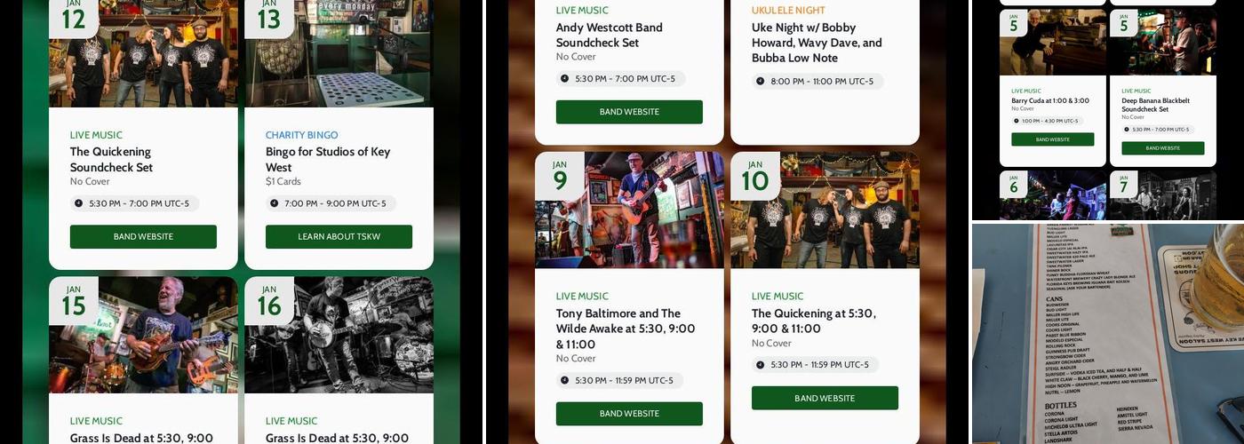 Green Parrot Bar Menu