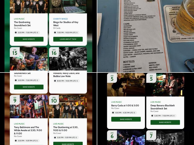 Green Parrot Bar Menu