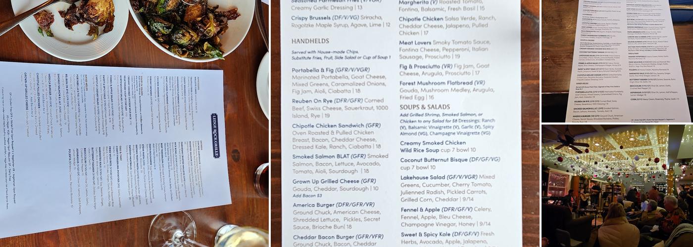 Ledge Rock Grille Menu