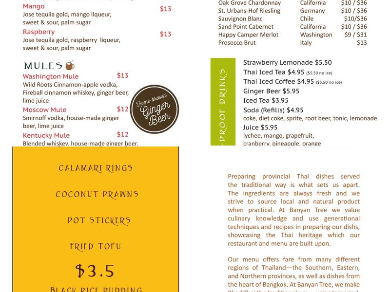 Banyan Tree Restaurant Menu