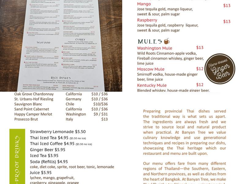 Banyan Tree Restaurant Menu