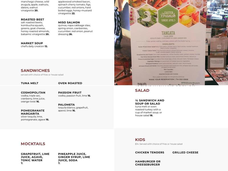 Tangata Restaurant Menu