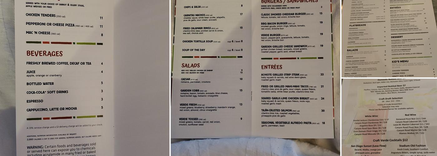 Verde Kitchen & Bar Menu