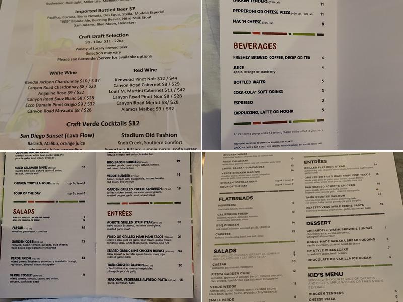 Verde Kitchen & Bar Menu