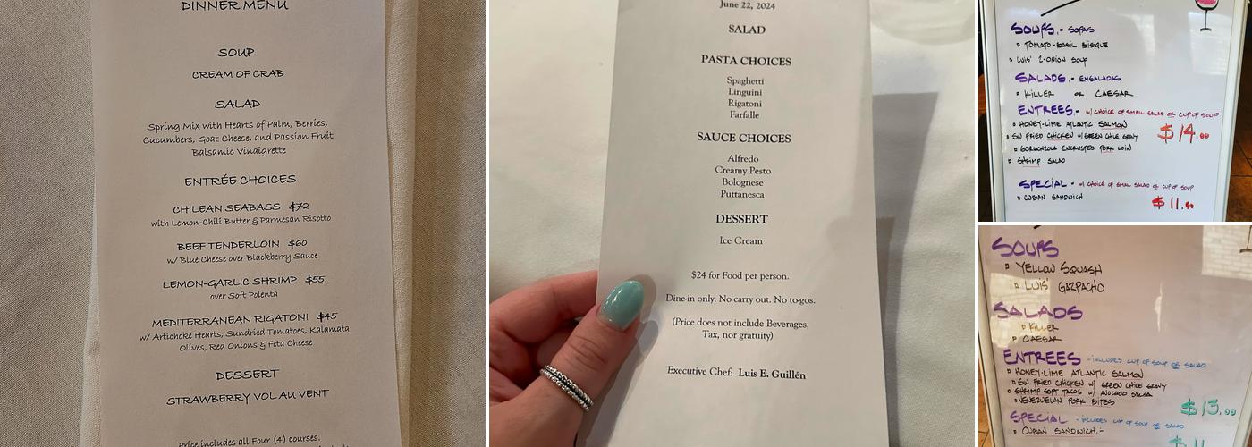 Luis' Place Menu