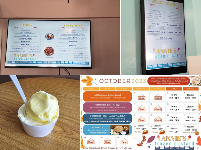 Annie's Custard & Cafe Menu