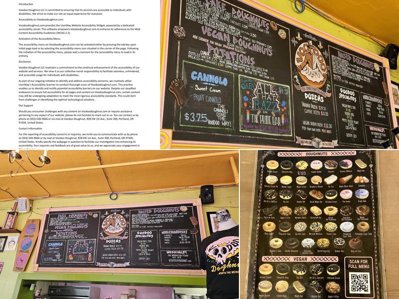 Voodoo Doughnut Menu