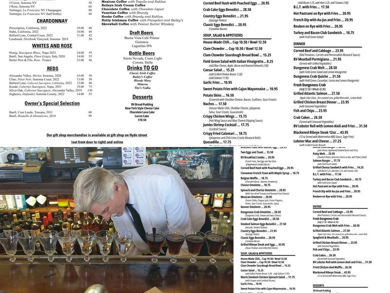 The Buena Vista Menu