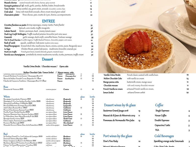 ChouChou French Bistro Menu