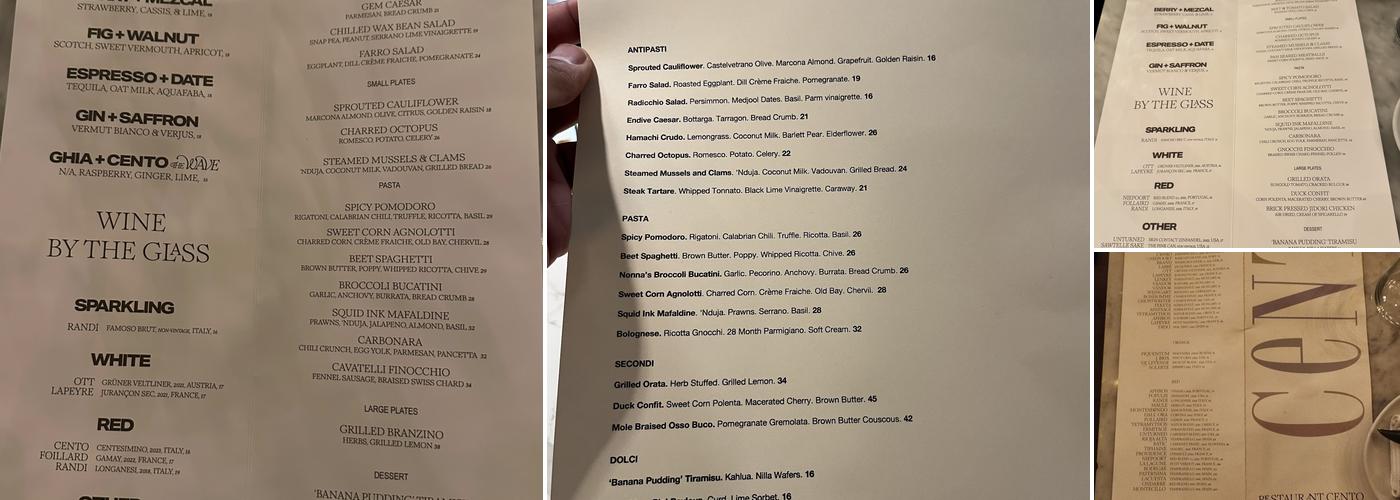 Cento Menu