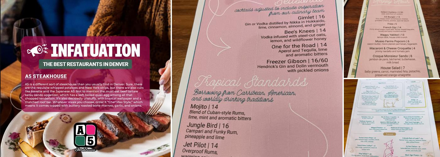 A5 Steakhouse Menu