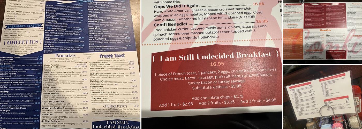 Comfi of Belmar Menu