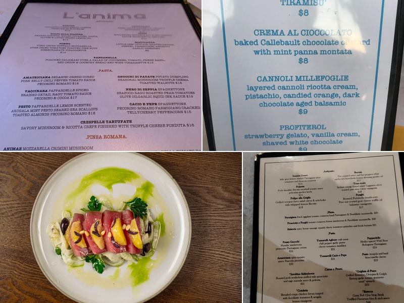 L'Anima Menu