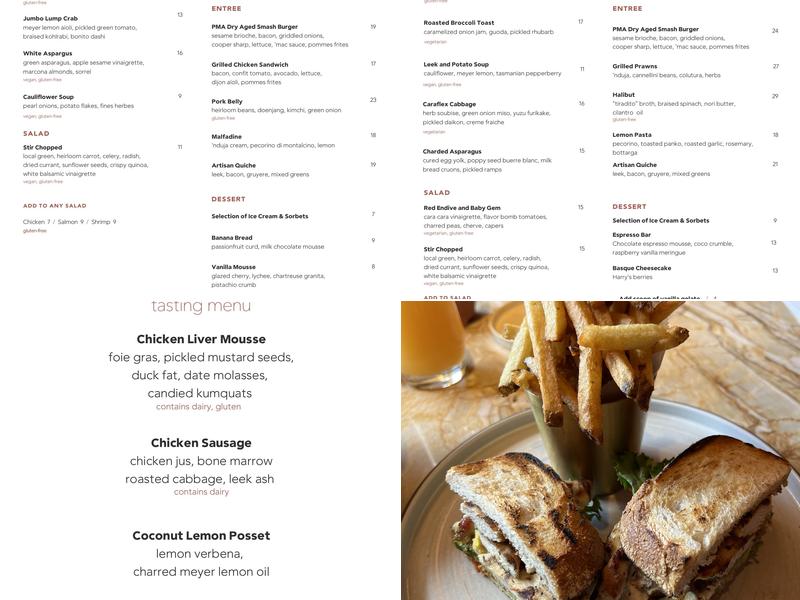 Stir Restaurant Menu