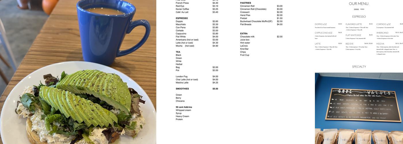 Converge Coffee Roasters Menu