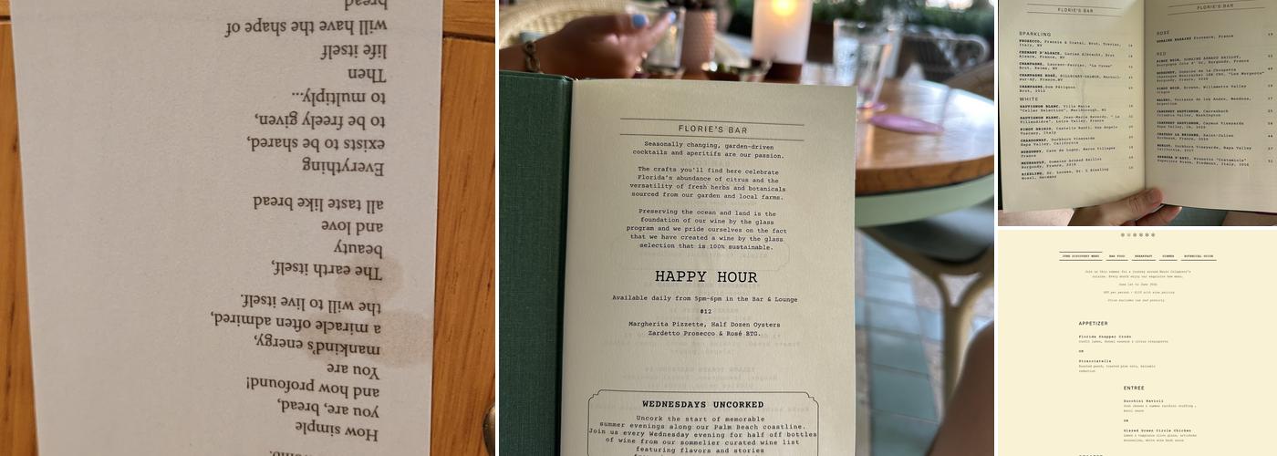 Florie's Menu
