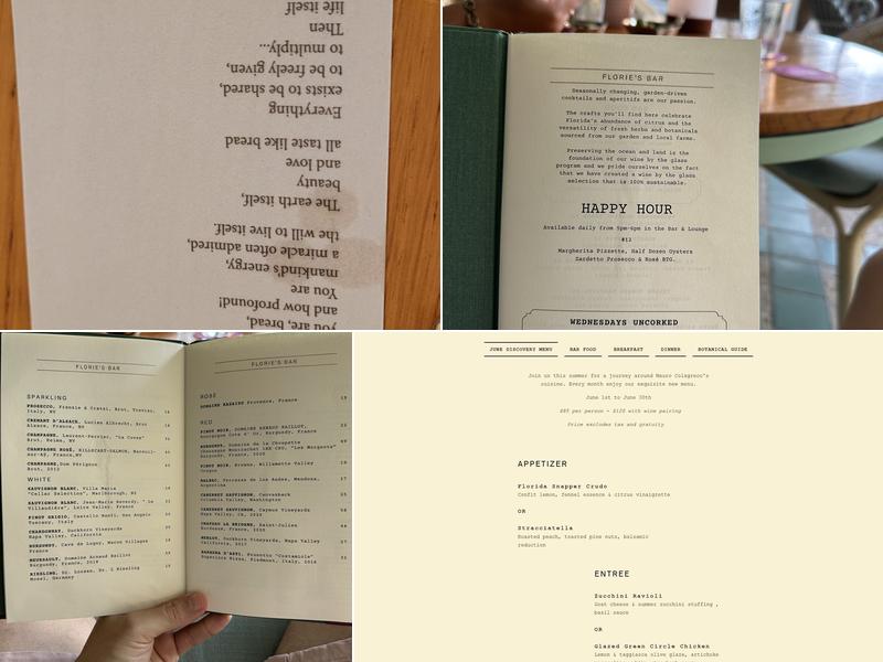 Florie's Menu