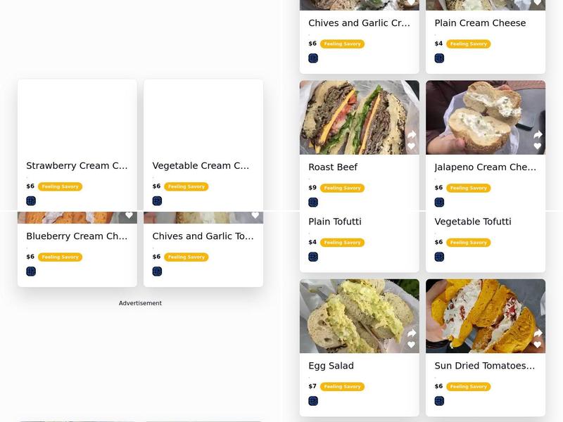 Absolute Bagels Menu