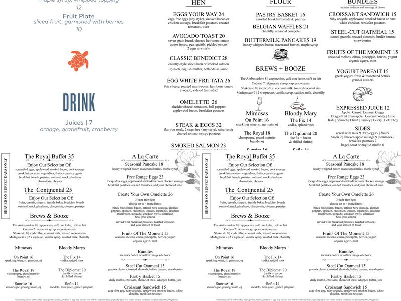 Point Royal Menu
