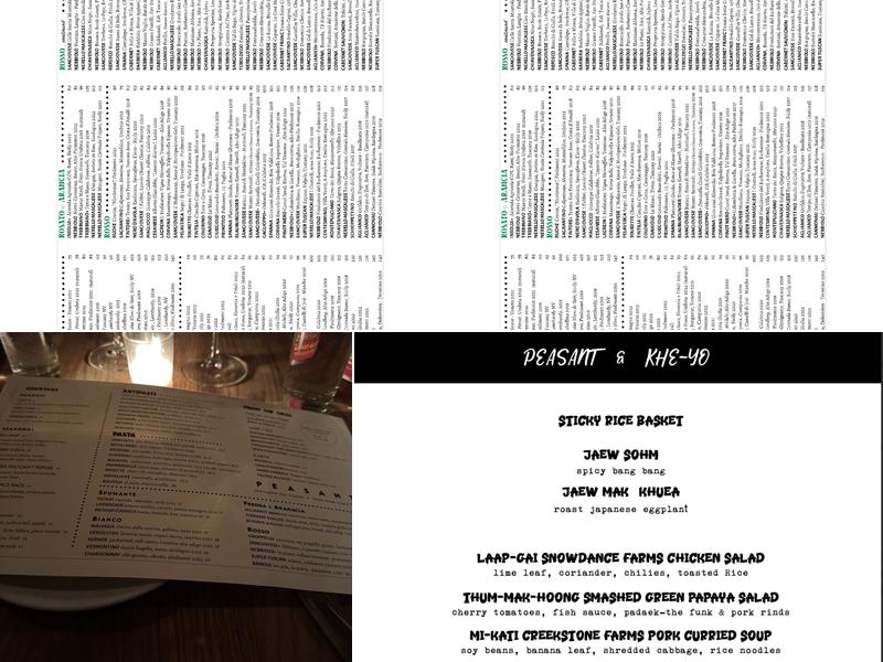 Peasant Menu