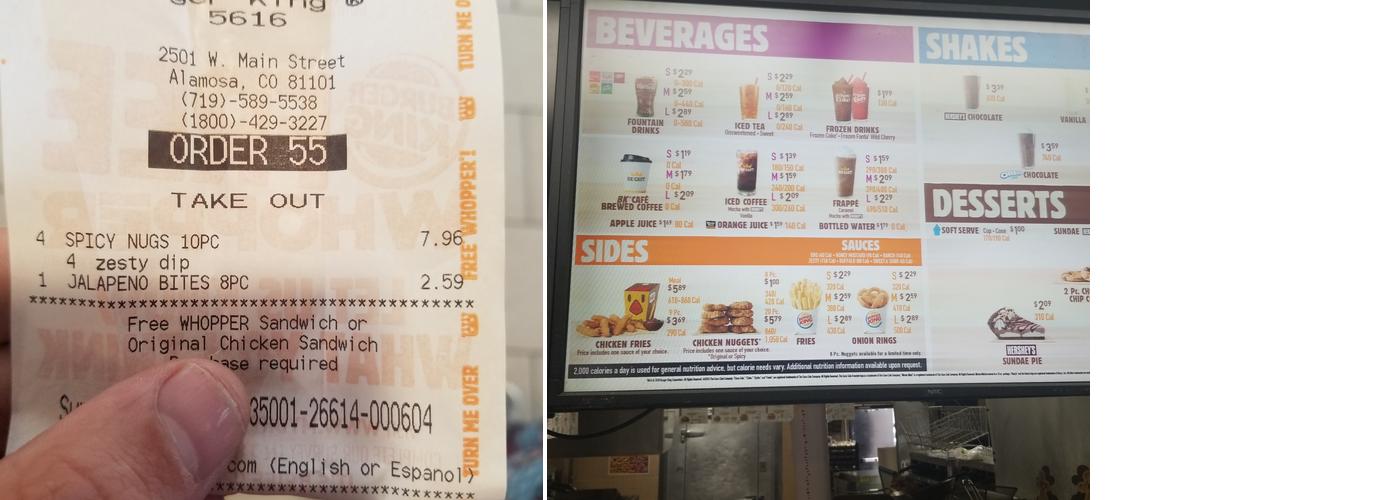 Burger King Menu