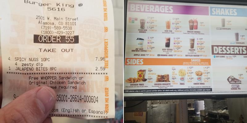 Burger King Menu