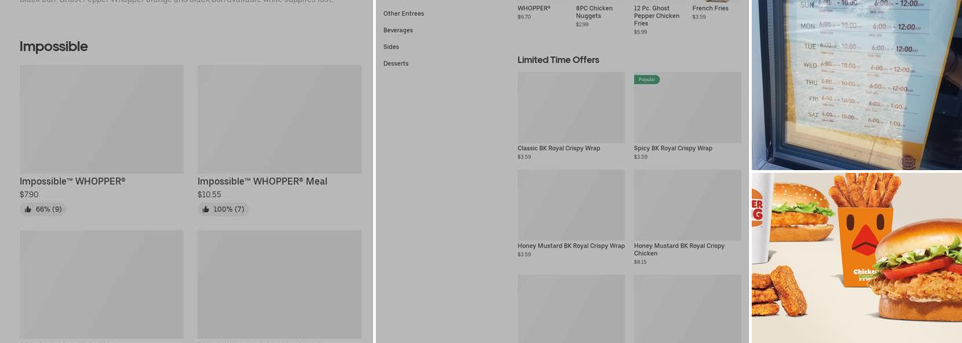 Burger King Menu