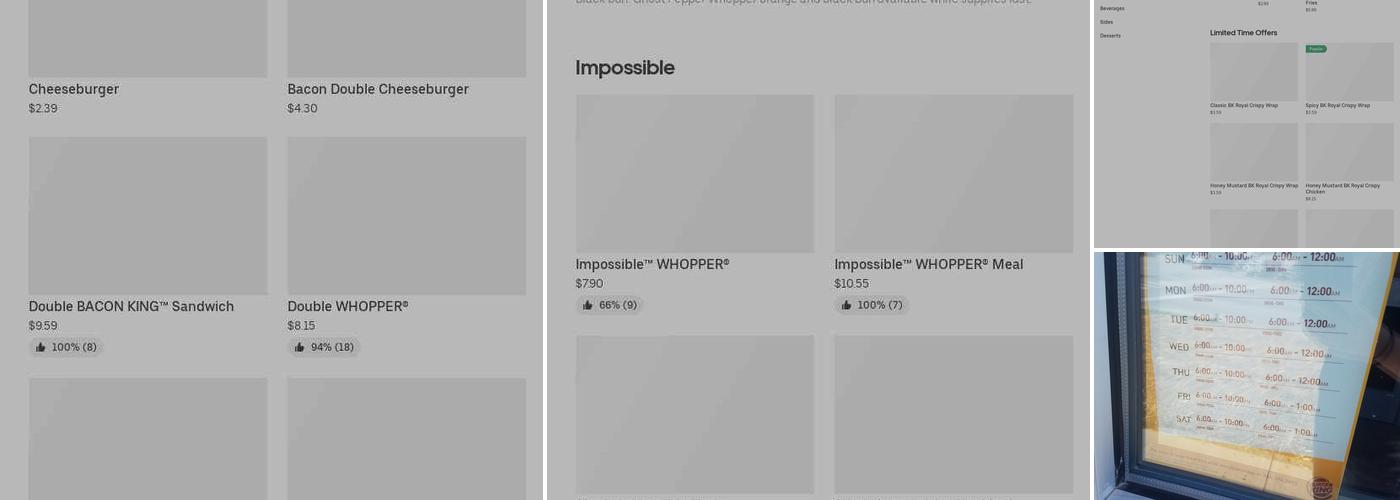 Burger King Menu