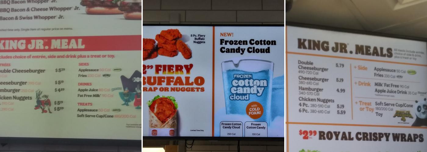 Burger King Menu