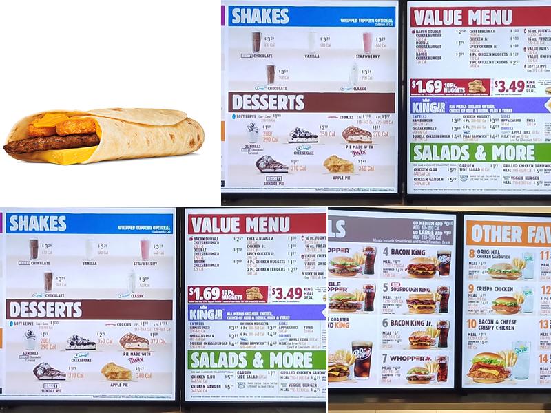 Burger King Menu