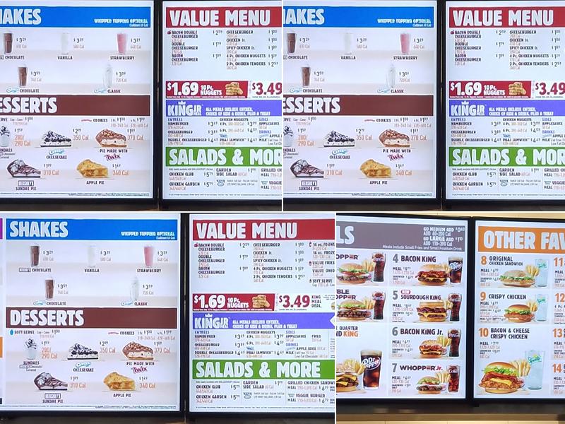Burger King Menu