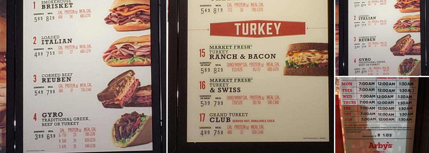Arby's Menu