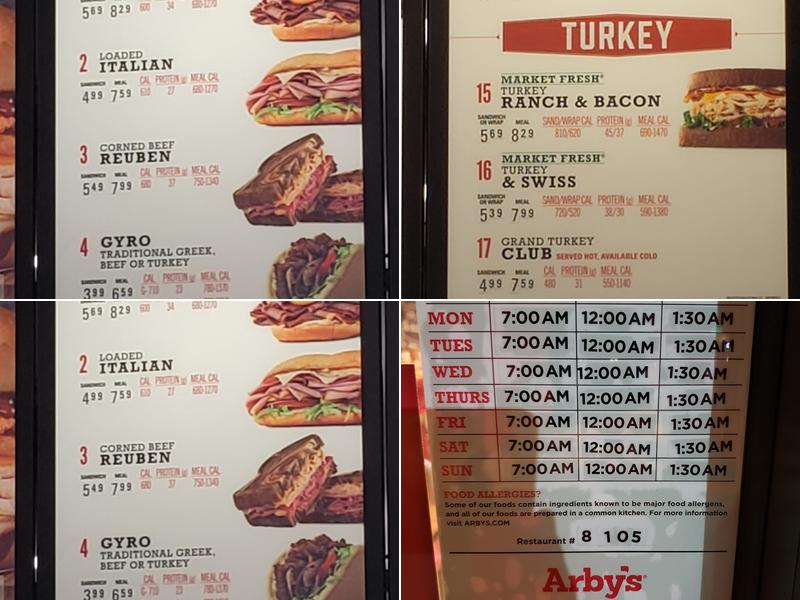 Arby's Menu