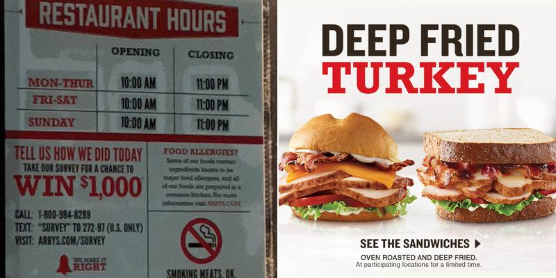Arby's Menu