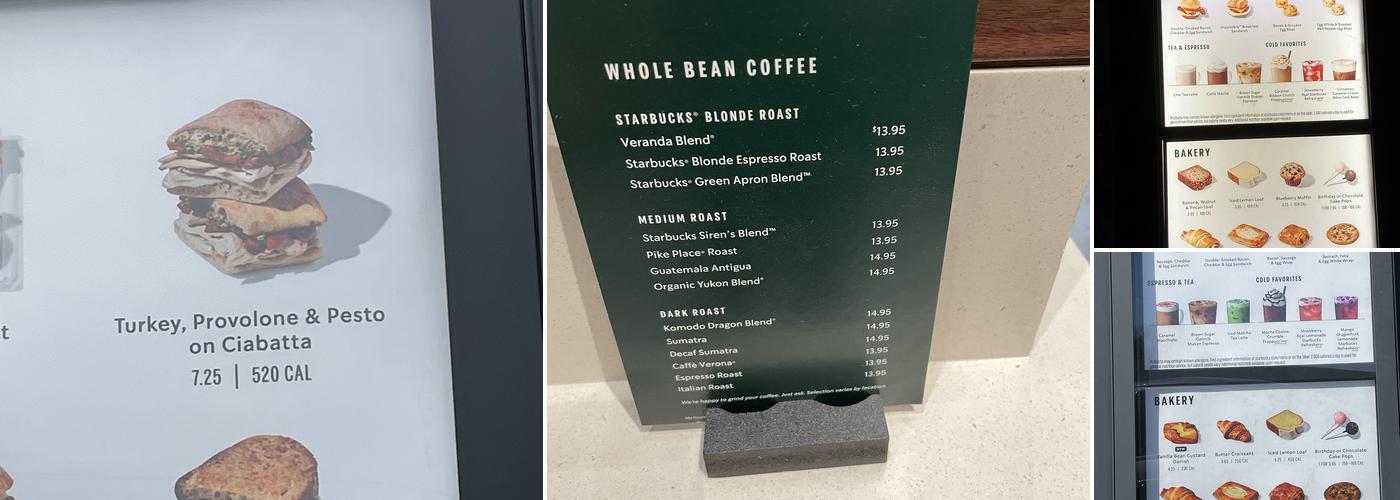 Starbucks Coffee Company Menu