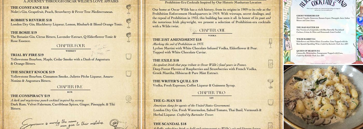 Oscar Wilde Menu