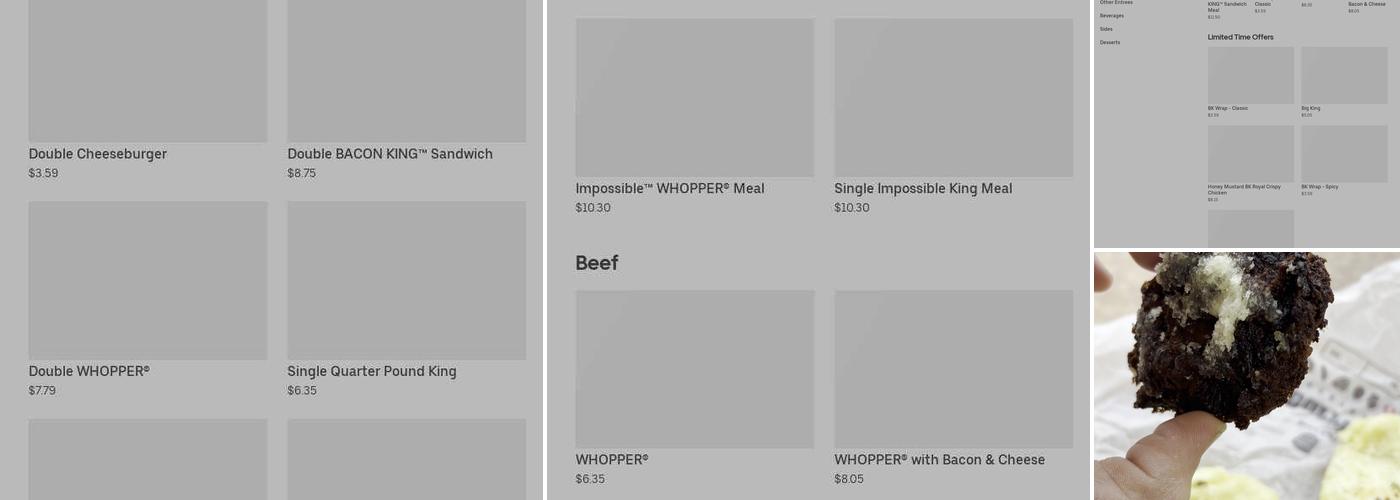 Burger King Menu