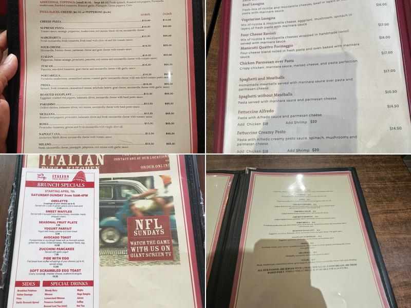 Italian Pizza Kitchen Menu