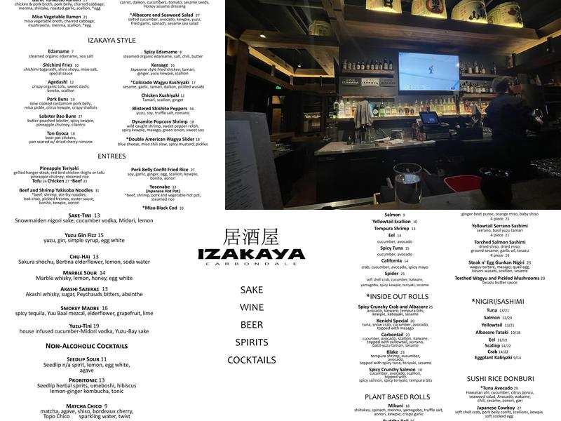 Izakaya Carbondale Menu
