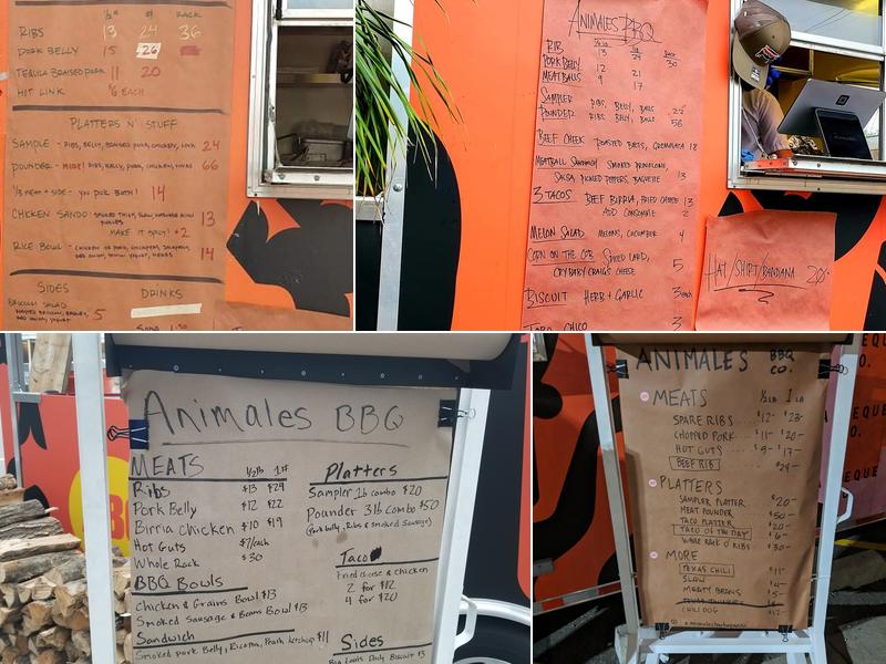 Animales Barbeque Co. Menu