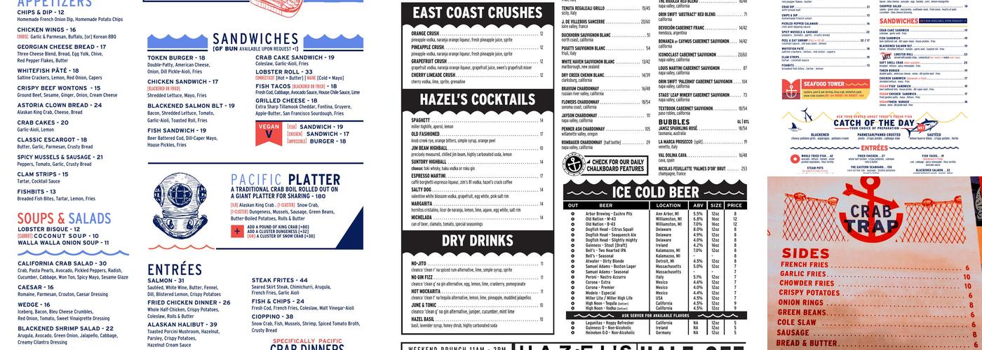 Hazel's Menu