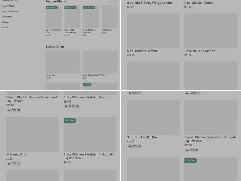 KFC Menu