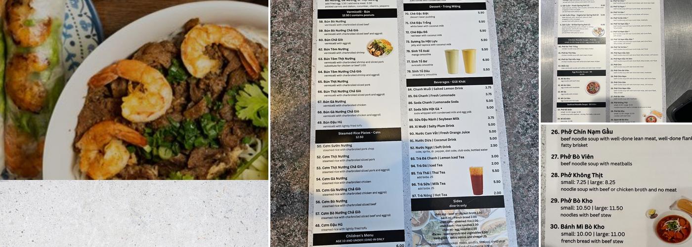 Pho Saigon Menu