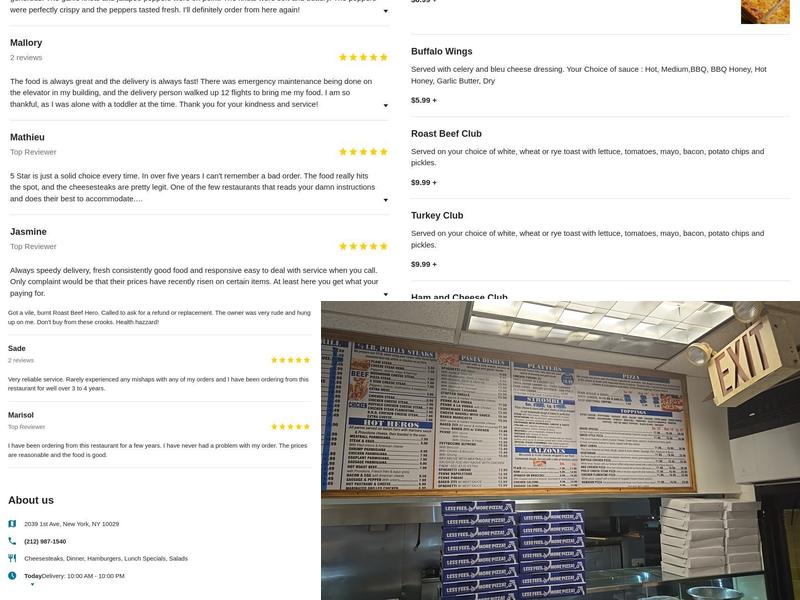 Five Star Menu