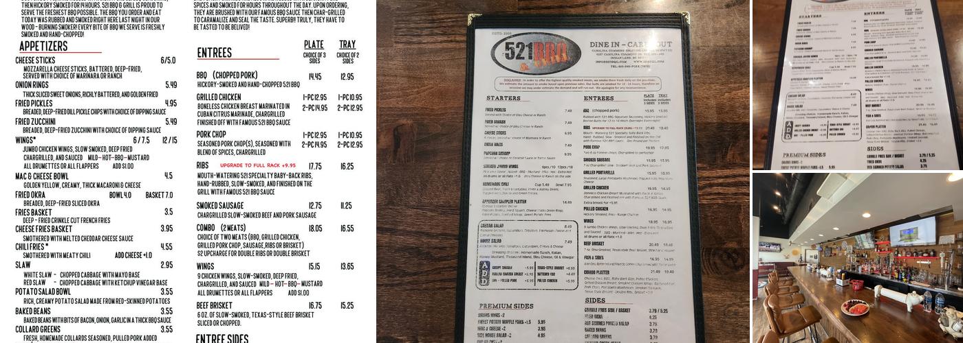 521 BBQ & Grill Menu