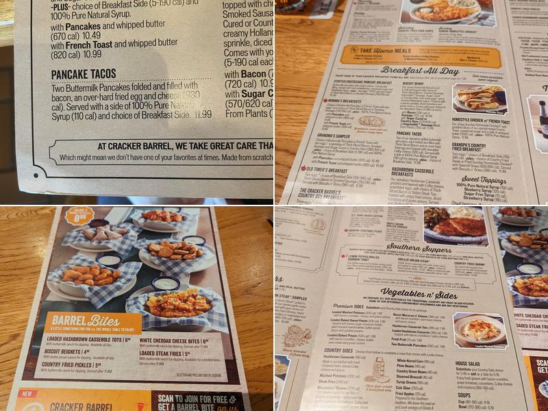 Cracker Barrel Old Country Store Menu