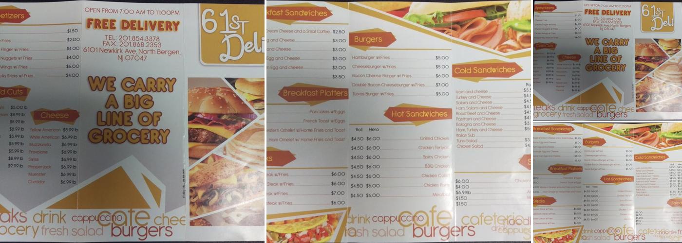 61st St Deli Menu