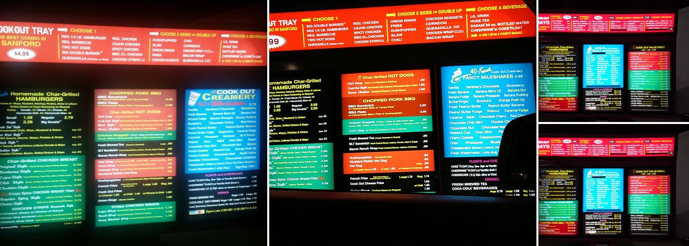 Cook Out Menu