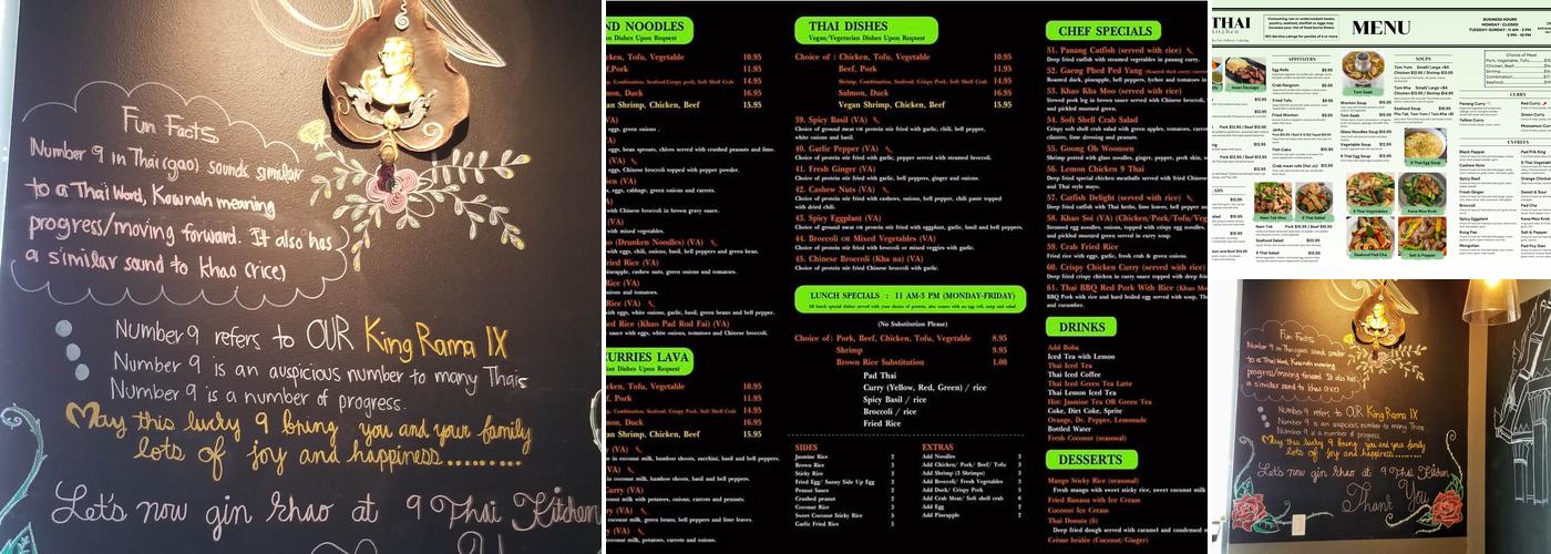 9 Thai Kitchen Menu