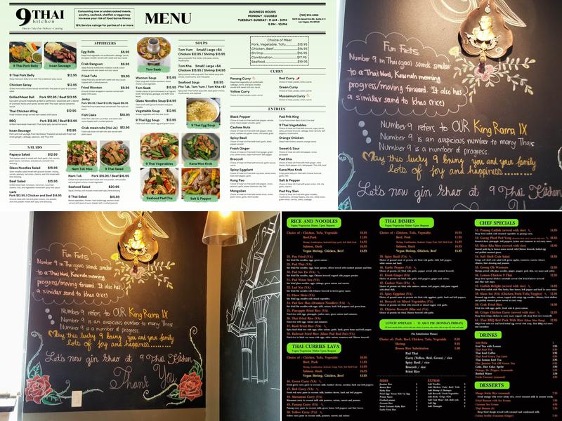 9 Thai Kitchen Menu